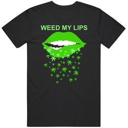 Weed My Lips Marijuana Stoner Mens Soft Cotton Tee T Shirt