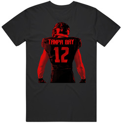 Tom Brady Back Of Jersey View Tampa Bay Football Mens Soft Cotton Tee T Shirt
