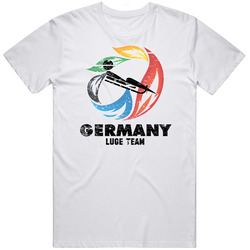 Germany Luge Team 2014 Olympic Sochi Vintage Distressed Mens Soft Cotton Tee T Shirt