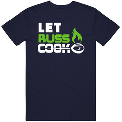 Let Russ Cook Russell Wilson Seattle Football Fan Mens Soft Cotton Tee T Shirt