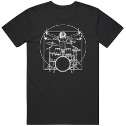Drummer Vitruvian Man Drum Kit Funny Music Lovers Mens Soft Cotton Tee T Shirt