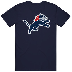 New England Detroit Football Logo Mashup Parody Mens Soft Cotton Tee T Shirt