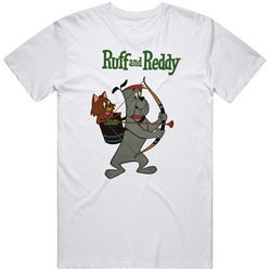 Ruff And Reddy Retro Cartoon Character Mens Soft Cotton Tee T Shirt