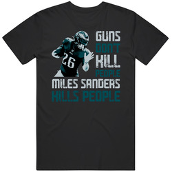 Guns Dont Kill Miles Sanders Kills People Philadelphia Football Mens Soft Cotton Tee T Shirt