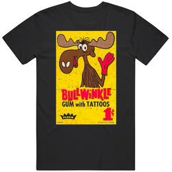 Bullwinkle Gum Tattoos Retro Mens Soft Cotton Tee T Shirt