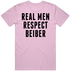Real Men Respect Beiber Funny Music Justin Fan Mens Soft Cotton Tee T Shirt