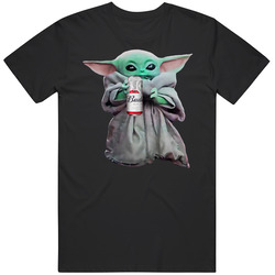 Baby Yoda The Child Mandalorian Budweiser Beer Alcohol Drink Mens Soft Cotton Tee T Shirt