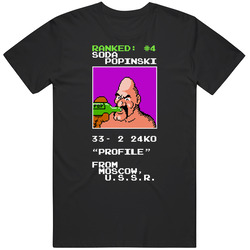 Soda Popinski Mike Tyson's Knockout Retro Video Game Gamer Mens Soft Cotton Tee T Shirt