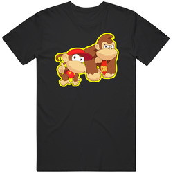 Donkey Kong And Diddy Kong - Cute Black Mens Soft Cotton Tee T Shirt