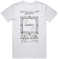 Monopoly Boardgame Retro Vintage Patent Diagram Mens Soft Cotton Tee T Shirt