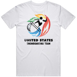 United States Snowboarding Team 2014 Olympic Sochi Vintage Distressed Mens Soft Cotton Tee T Shirt