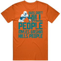 Myles Gaskin Guns Dont Kill Miami Football Fan Mens Soft Cotton Tee T Shirt