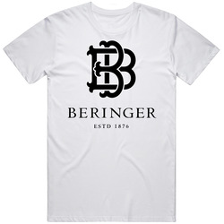 Beringer Vineyards Napa Valley California Winery Wine Logo Mens Soft Cotton Tee T Shirt