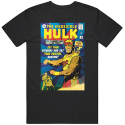 The Incredible Hulk Hogan Eat Your Vitamins Funny Comic Book Cover Mens Soft Cotton Tee T Shirt
