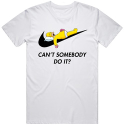 Cant Somebody Else Do It Funny Homer Simpson Sports Logo Parody Mens Soft Cotton Tee T Shirt
