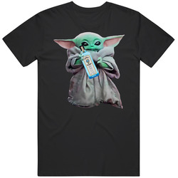 Baby Yoda The Child Mandalorian Bombay Sapphire Alcohol Drink Mens Soft Cotton Tee T Shirt