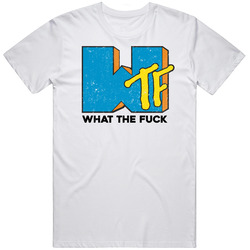 Wtf What The Fck Mtv Logo Parody Music Tv Fan Retro Look Mens Soft Cotton Tee T Shirt
