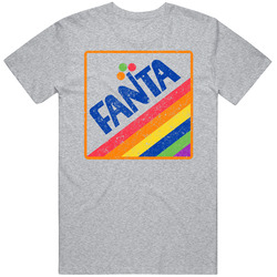 Rainbow Fanta Retro Soda Pop Vintage Worn Logo Label Mens Soft Cotton Tee T Shirt
