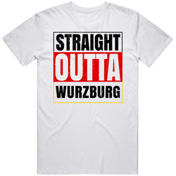 Straight Outta Wurzburg German City Germany Grunge Parody Cool Mens Soft Cotton Tee T Shirt