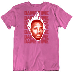Damian Lillard Dame Time Basketball Flame Mens Soft Cotton Tee T Shirt