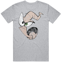 Earthworm Jim Big Head 90s Kids Tv Show Cartoon Mens Soft Cotton Tee T Shirt