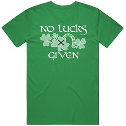 No Lucks Given Funny St Patricks Day Mens Soft Cotton Tee T Shirt