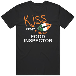 Kiss Me Im A Food Inspector St Patricks Day Occupation Mens Soft Cotton Tee T Shirt