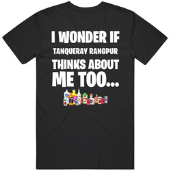 I Wonder If Tanqueray Rangpur Thinks About Me Too Favorite Alcohol Mens Soft Cotton Tee T Shirt