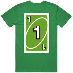 One 1 Green Uno Card Game Fan Halloween Fancy Dress Mens Soft Cotton Tee T Shirt