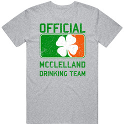 Mcclelland Official Drinking Team Irish Family Custom St Patricks Day Mens Soft Cotton Tee T Shirt
