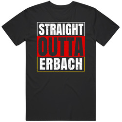 Straight Outta Erbach German City Germany Grunge Parody Mens Soft Cotton Tee T Shirt
