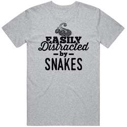 Easily Distracted By Snakes Animal Lover Owner Mens Soft Cotton Tee T Shirt