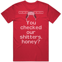 Checked Our Shitters National Lampoons Christmas Vacation Quote  Knit Mens Soft Cotton Tee T Shirt