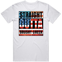 Straight Outta Brushy Creek Texas Usa American City Patriotic Flag Mens Soft Cotton Tee T Shirt