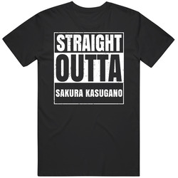Straight Outta Sakura Kasugano Favorite Video Game Character Cool Parody T Shirt Distressed Mens Soft Cotton Tee T Shirt