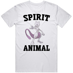 Mewtwo Is My Spirit Animal Mens Soft Cotton Tee T Shirt