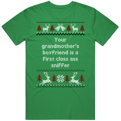 First Class A*s Sniffer Four Christmases Ugly Sweater Mens Soft Cotton Tee T Shirt