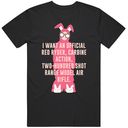 Official Red Ryder Bb Gun Christmas Story Retro Movie Quote Bunny Costume Mens Soft Cotton Tee T Shirt