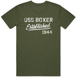 Uss Boxer Established 1944 Us Navy Grunge Mens Soft Cotton Tee T Shirt