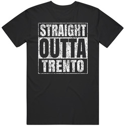 Straight Outta Trento Italy Distressed Look City Grunge Cool Mens Soft Cotton Tee T Shirt