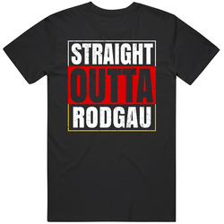 Straight Outta Rodgau German City Germany Grunge Parody Mens Soft Cotton Tee T Shirt