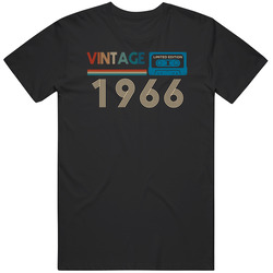 1966 Vintage Limited Edition Cassette Tape Birth Year Mens Soft Cotton Tee T Shirt