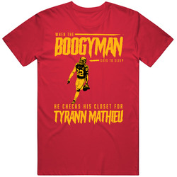 The Boogeyman Checks For Tyran Mathieu Kansas City Chiefs Football Mens Soft Cotton Tee T Shirt