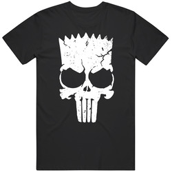 Bart Simpson Punisher Skull Mashup Funny The Simpsons Tv Show Fan Mens Soft Cotton Tee T Shirt