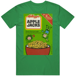 Apple Jacks Box Greatest Cereal Of All Time Breakfast Fan Foodie Vintage Merch Cotton Tee Mens Soft Cotton Tee T Shirt