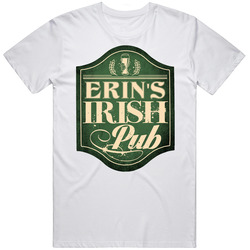 Erin Irish Pub St Patricks Day Beer Party Custom Name Mens Soft Cotton Tee T Shirt