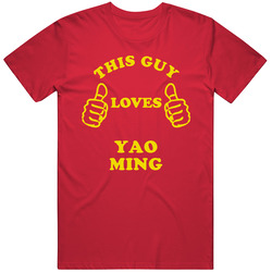 Yao Ming This Guy Loves Houston Basketball Texas Sports Mens Soft Cotton Tee T Shirt