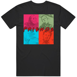 Friends Michael Jason Freddy Leatherface Pop Art Scary Halloween Mens Soft Cotton Tee T Shirt
