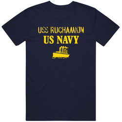 Uss Ruchamkin Us Navy Ship Crew Mens Soft Cotton Tee T Shirt