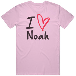 Noah Love Heart Valentines Day Cute Custom Name Trending Mens Soft Cotton Tee T Shirt